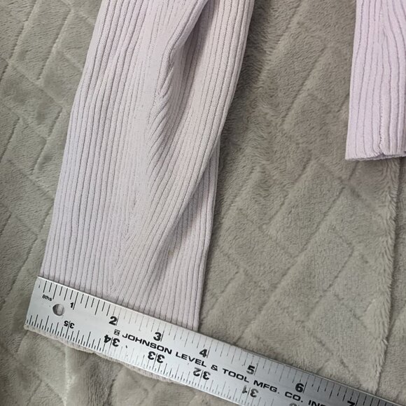 Jessica Ash Womens L Top White Cardigan Mother of Pearl Buttons Rib Knit Fitted - Picture 11 of 16